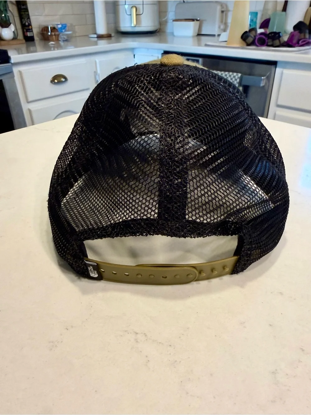 The North Face Olive Green Trucker Hat with Bear Mountain Patch - SnapBack
